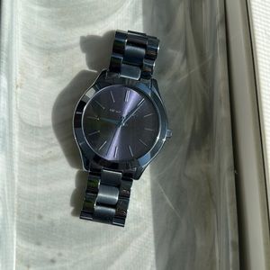 Navy Blue Michael Kors Slim Runway Watch